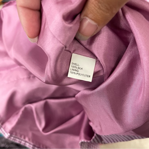 Tocca Pink Raspberry and White Gingham Strapless Silk Dress Sz 8 - Picture 13 of 13